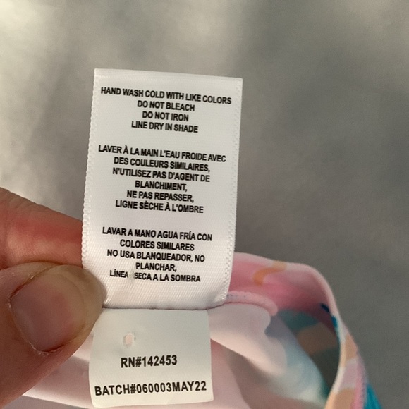 Ruffle butts Long Sleeve Ruffle Hem Rash Guard Shirt ice cream social pink 10 - Picture 5 of 5